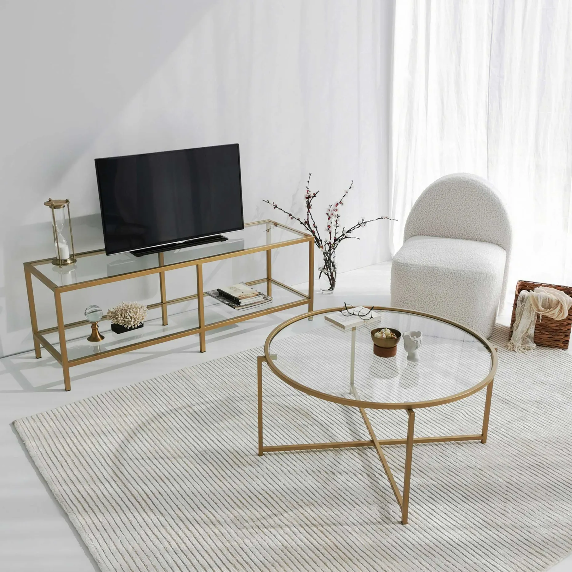 Basic T TV-Ständer | METALLRAHMEN | Gold