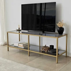Basic TV-Ständer | METALLRAHMEN | Dunkelgrau, Gold