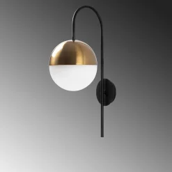 Emob Bastos Wandleuchte | METALLGEHÄUSE | Schwarz, Vintage, Weiß