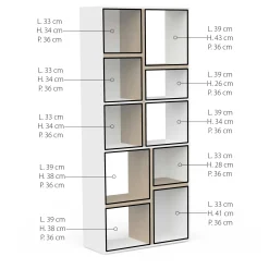 Bücherregal Access | 77,9 x 36 x 182,8 cm | Weiß