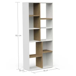 Bücherregal Access | 77,9 x 36 x 182,8 cm | Weiß