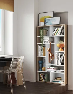 Bücherregal Bangkok - Eiche/Weiß
