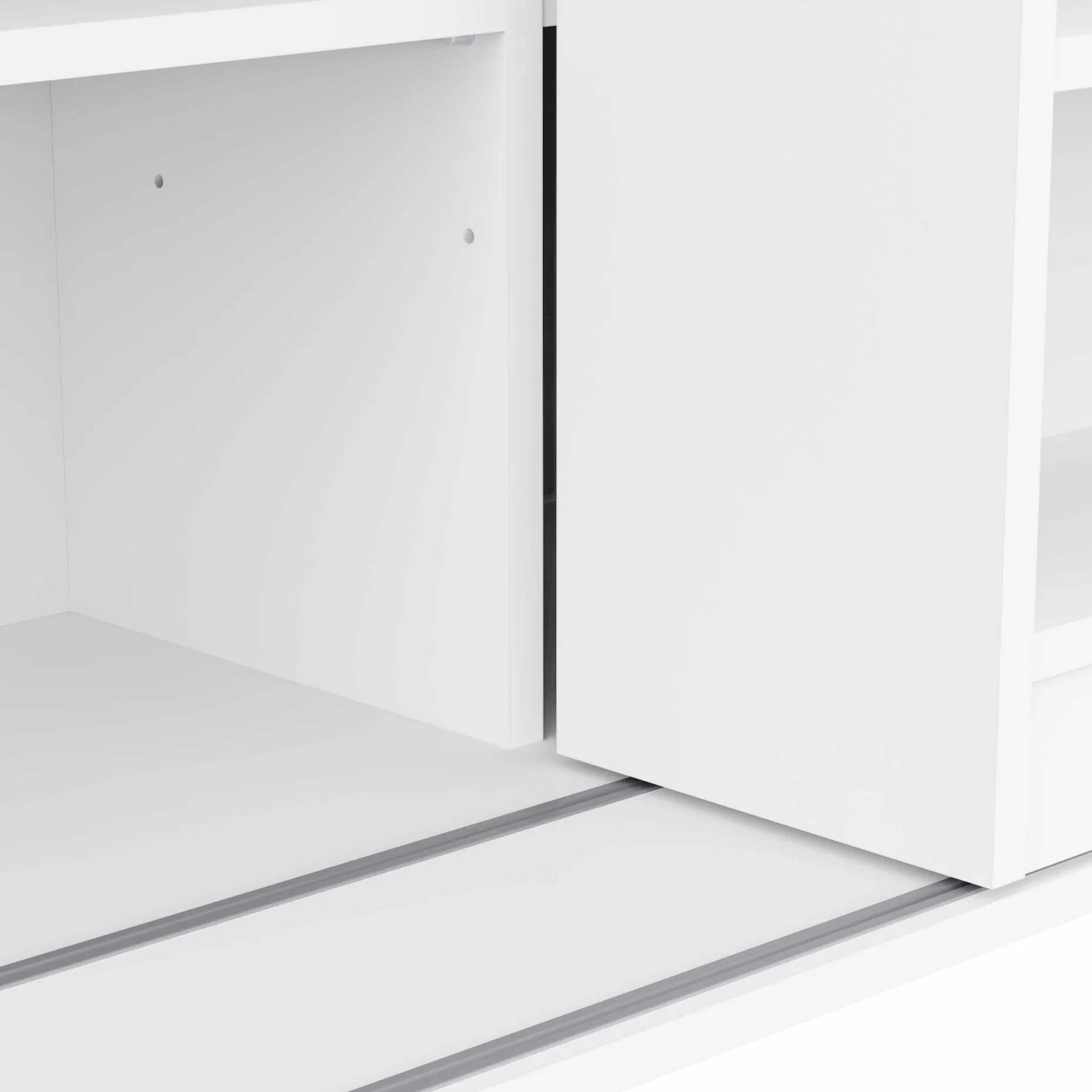 Bücherregal Bento - 117x44x179cm - mit Schiebeelement - weiß