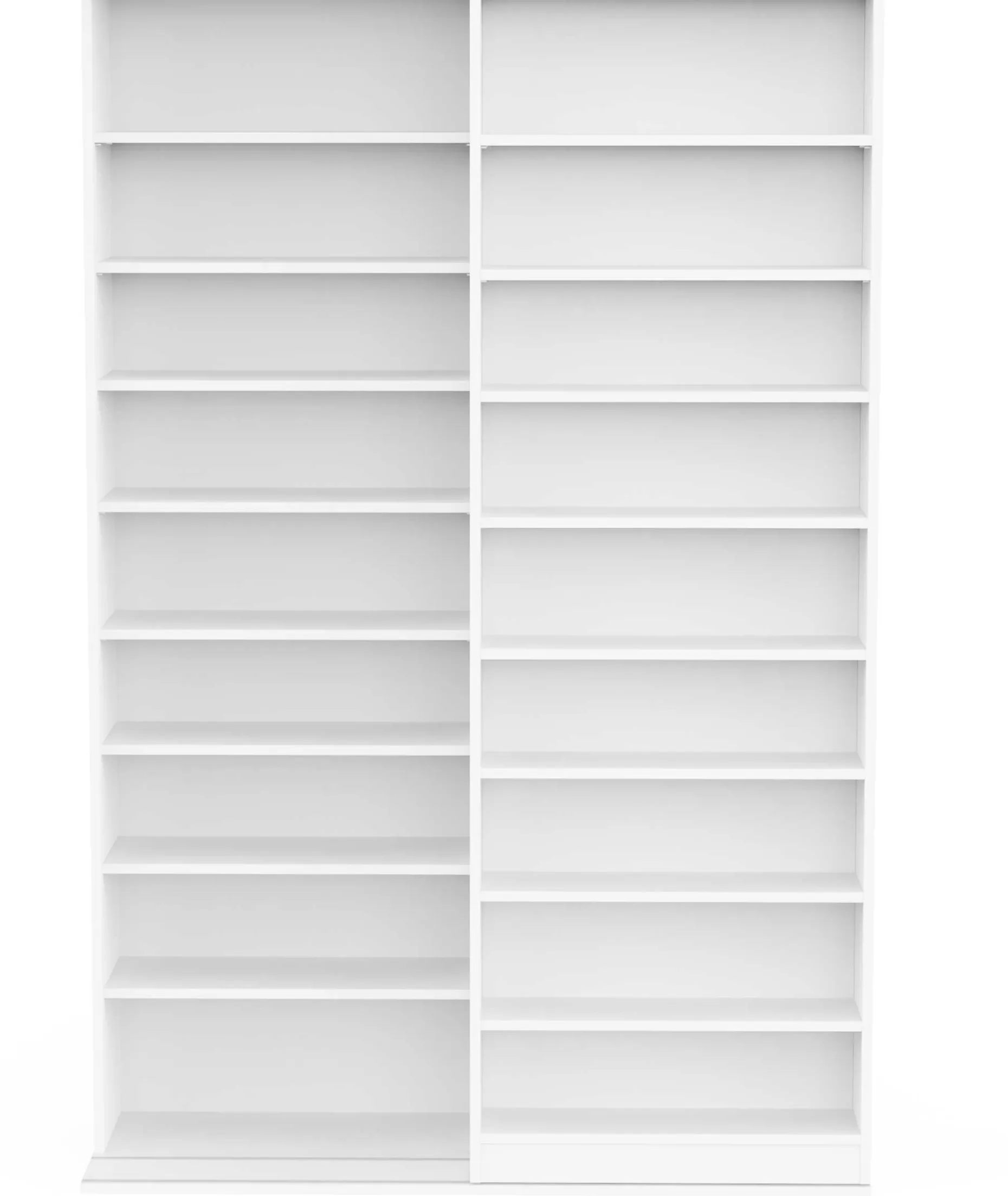 Bücherregal Bento - 117x44x179cm - mit Schiebeelement - weiß