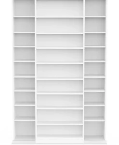 Bücherregal Bento - 117x44x179cm - mit Schiebeelement - weiß