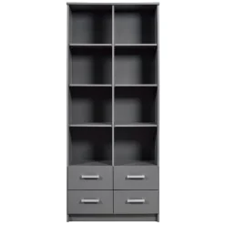 Bücherregal Eden 81cm 4 Schubladen - graphitgrau