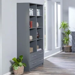 Bücherregal Eden 81cm 4 Schubladen - graphitgrau