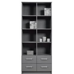 Bücherregal Eden 81cm 4 Schubladen - graphitgrau