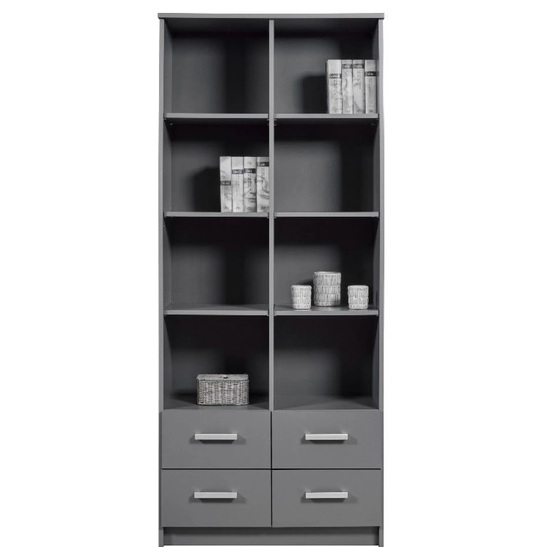 Bücherregal Eden 81cm 4 Schubladen - graphitgrau