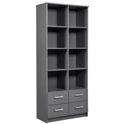 Bücherregal Eden 81cm 4 Schubladen - graphitgrau