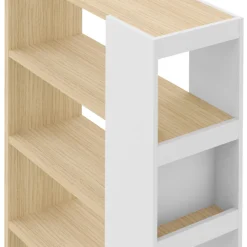 Bücherregal Ellana 7 offene Fächer - Eiche hell/weiß