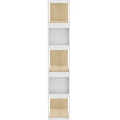 Bücherregal Ellana 7 offene Fächer - Eiche hell/weiß