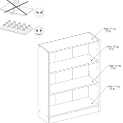 Bücherregal Hobby 104 cm-2 Fachböden-schwarz
