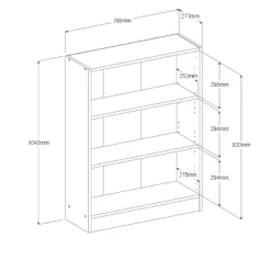 Bücherregal Hobby 104 cm-2 Fachböden-schwarz