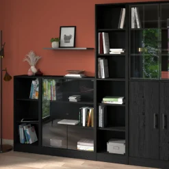 Bücherregal Hobby Länge 41 cm-5 Fachböden-schwarz