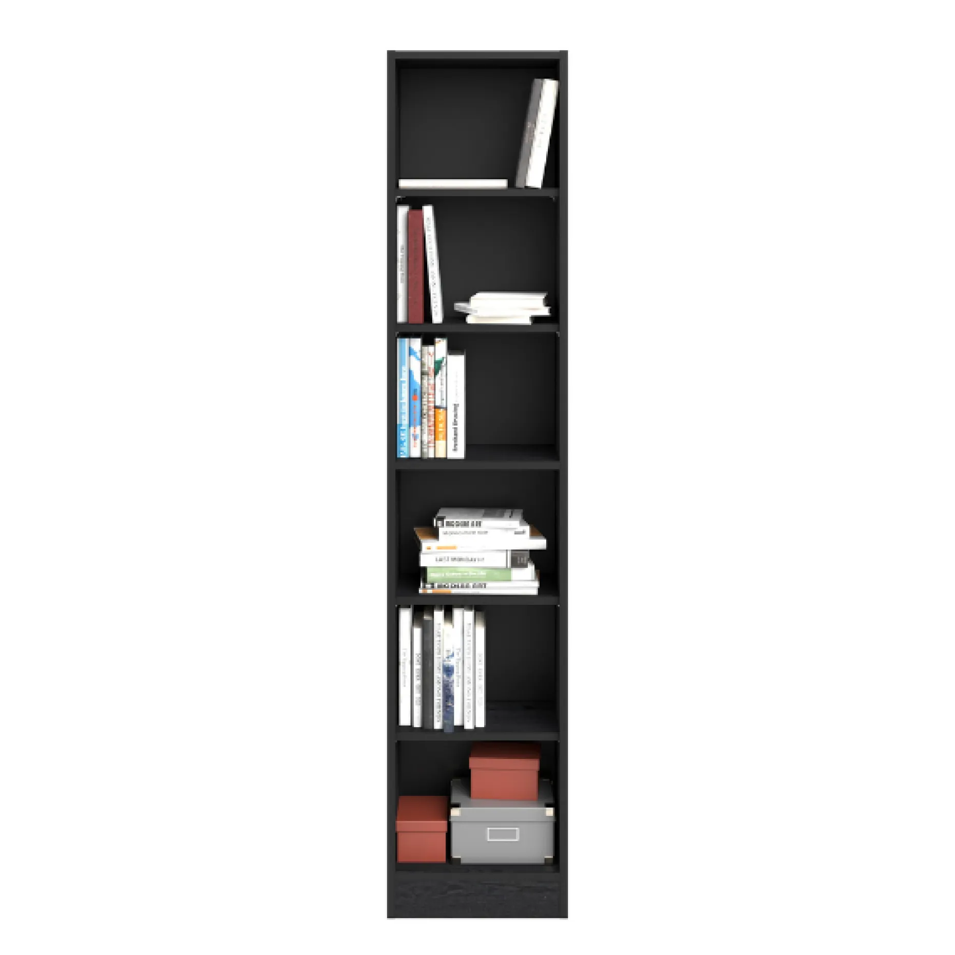 Bücherregal Hobby Länge 41 cm-5 Fachböden-schwarz