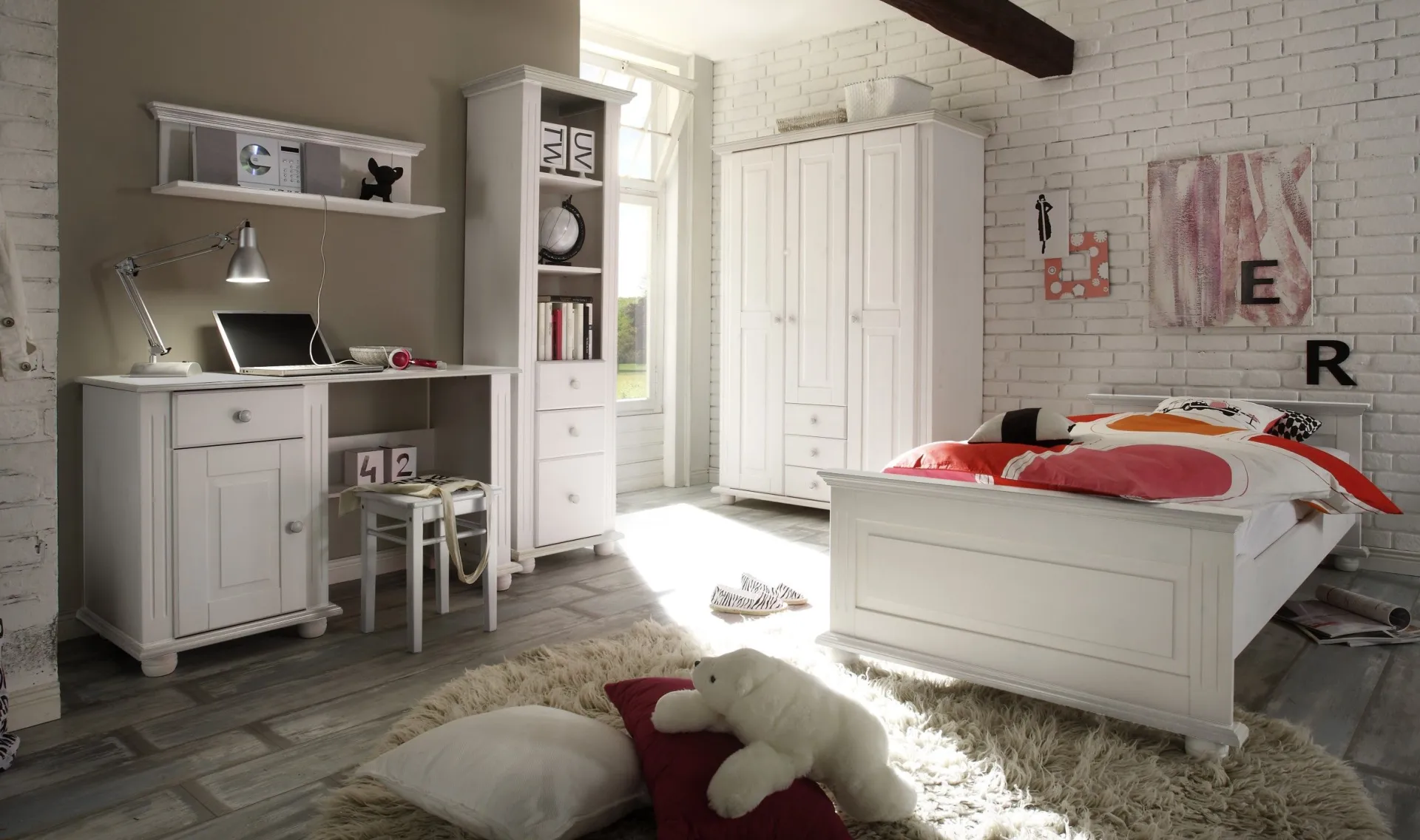 Kinder Emob Bücherregal Laurel mit 3 Schubladen -