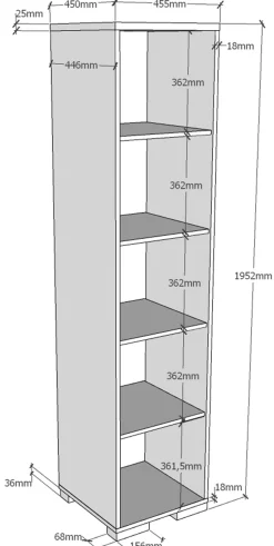 Kinder Vipack Bücherregal London 45cm -