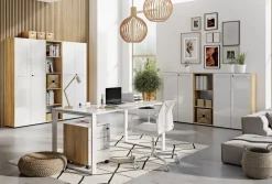 Bücherregal Mouna 50cm - Eiche/Weiß