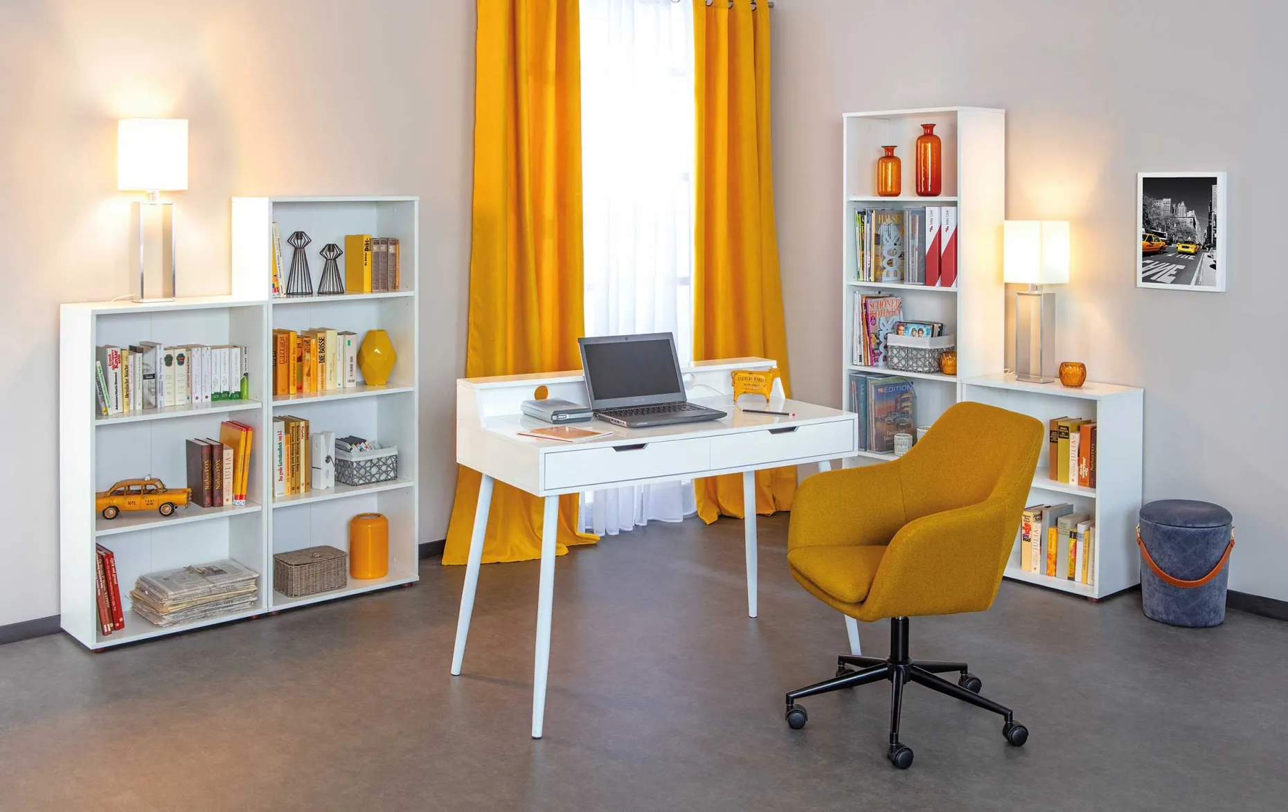 Bücherregal Parini 4 Fächer - weiß
