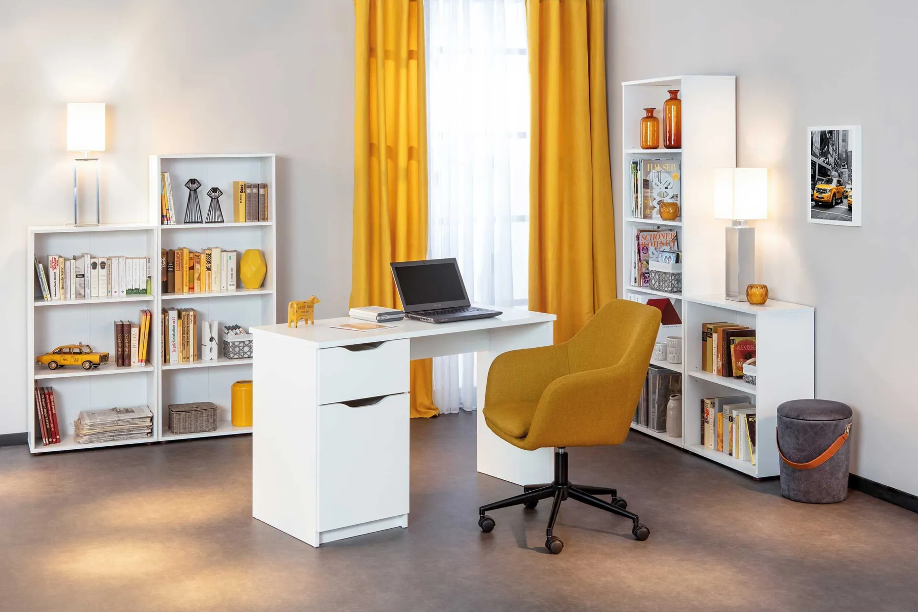 Bücherregal Parini 4 Fächer - weiß