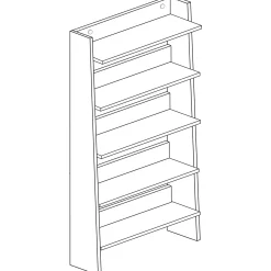 Bücherregal Quinty 95cm 5 Fachböden - grau/ Eiche Dekor
