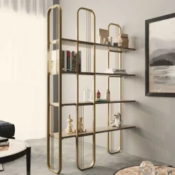Bücherregal Sierra - 100% MELAMINE - Gelb - 124 x 182 x 26 cm