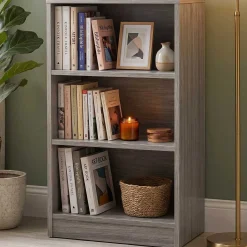 Bücherregal Spacio 55cm mit 2 Fachböden - Eiche grau