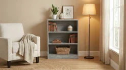 Bücherregal Spacio 72cm mit 2 Fachböden - Eiche grau