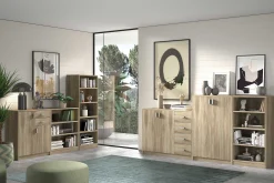 Bücherregal Stacy 55 cm 4 Fachböden-sonoma Eiche
