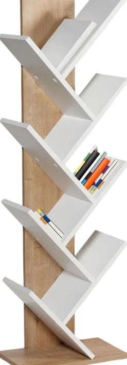 Bücherregal Tuval 066 - 100% MELAMINE - Eiche - 46 x 129,8 x 22 cm
