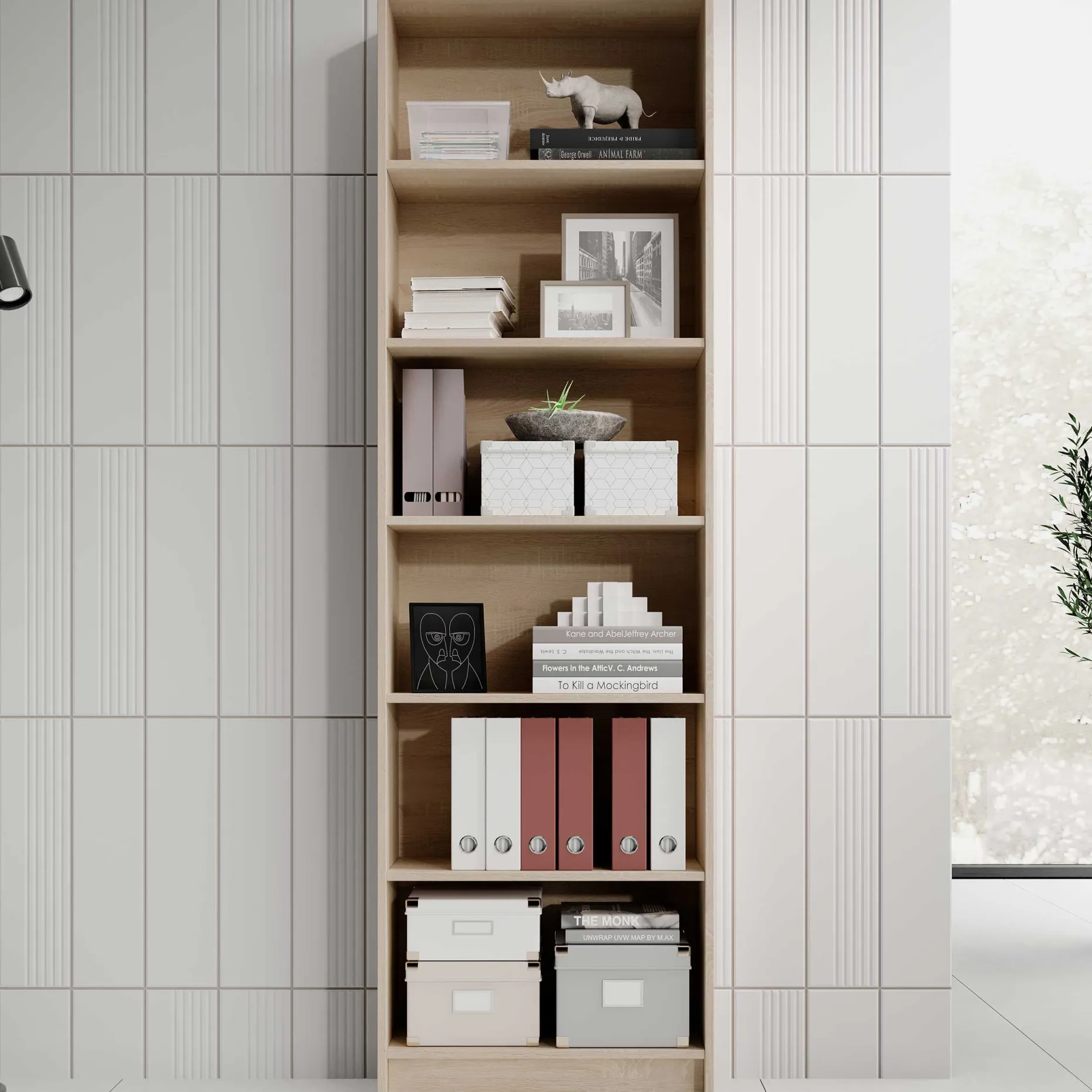 Bücherregal Viviane 60x202cm - Eiche