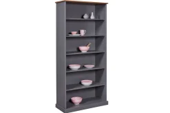 Bücherregal Westerland | 90 x 38,1 x 190 cm | Farbe: Dunkelgrau