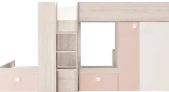 Beau Etagenbett (Lattenrost nicht enthalten) - rosa/weiß