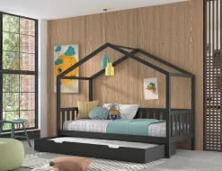 Bedhouse Dallas 90x200 mit Bettkasten - anthrazit
