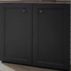 Beistellschrank Norah 82cm mit 2 Türen - grau/braun