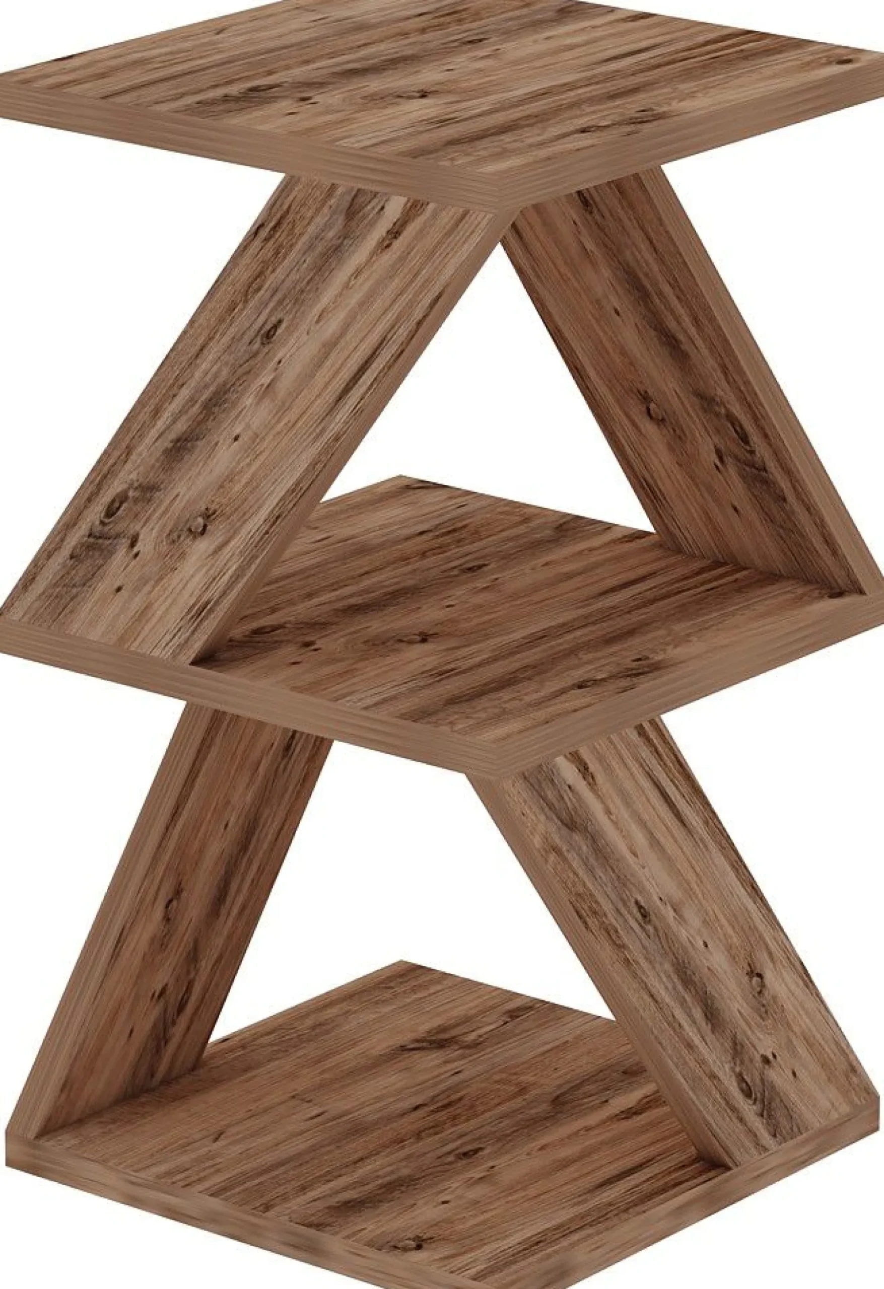 Emob Beistelltisch Albeni - 100% MELAMINE - Atlantische Kiefer - 29,6 x 54,2 x 29,6 cm