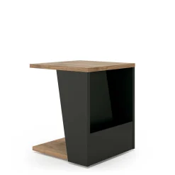 Temahome Beistelltisch Albi 40x40cm - Walnuss/schwarz
