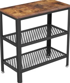 Vasagle Beistelltisch Bill 60x30 2 Ablagen - rustikal braun/schwarz