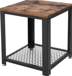 Vasagle Beistelltisch Bill 45x45 1 Ablage - rustikal braun/schwarz