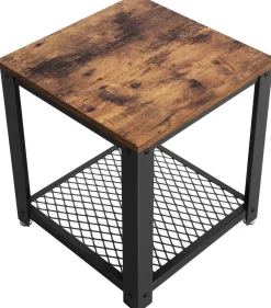 Vasagle Beistelltisch Bill 45x45 1 Ablage - rustikal braun/schwarz