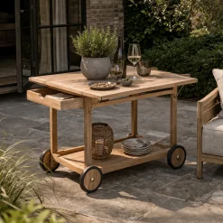 Gescova Beistelltisch Clifton - Massives Teakholz - 105x91x78 cm -