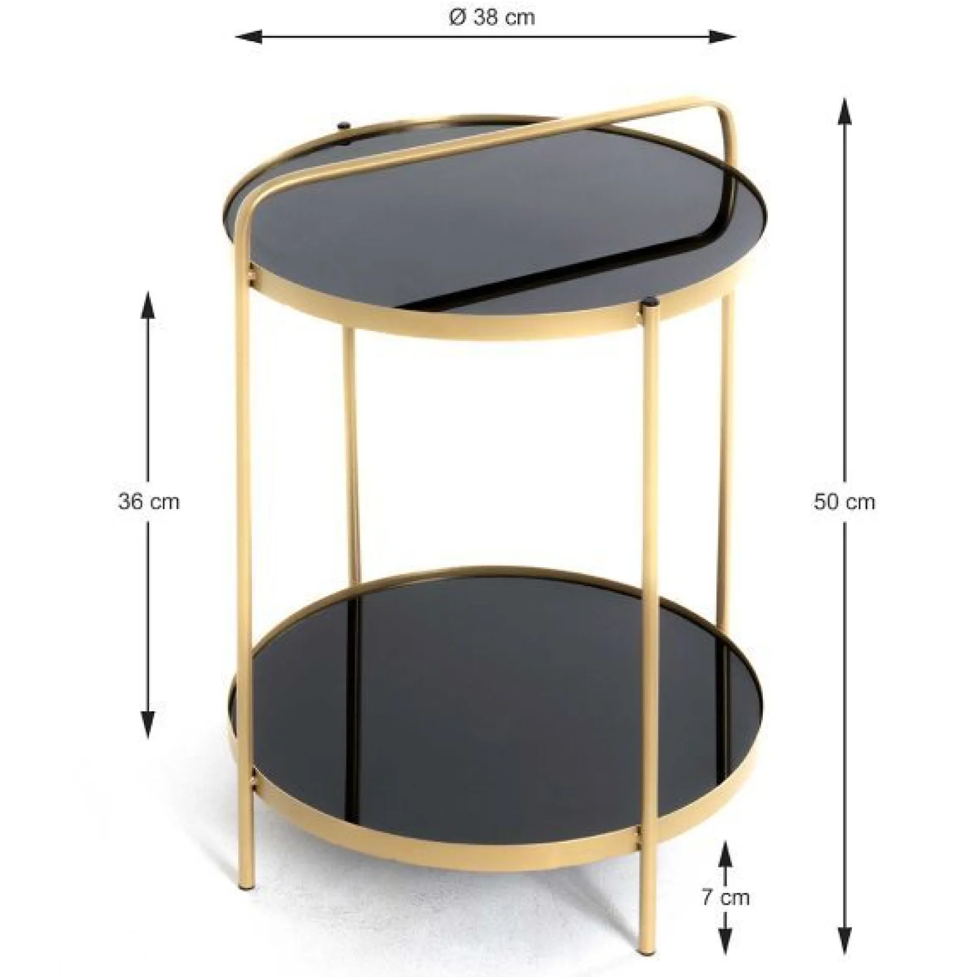 Haku Beistelltisch | Ø38 cm x 51 cm | Schwarz-gold