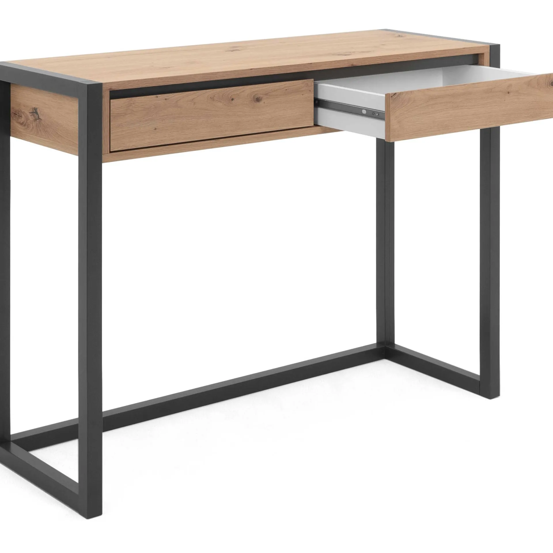 Finori Beistelltisch Damon 100cm 2 Schubladen - Eiche/anthrazit
