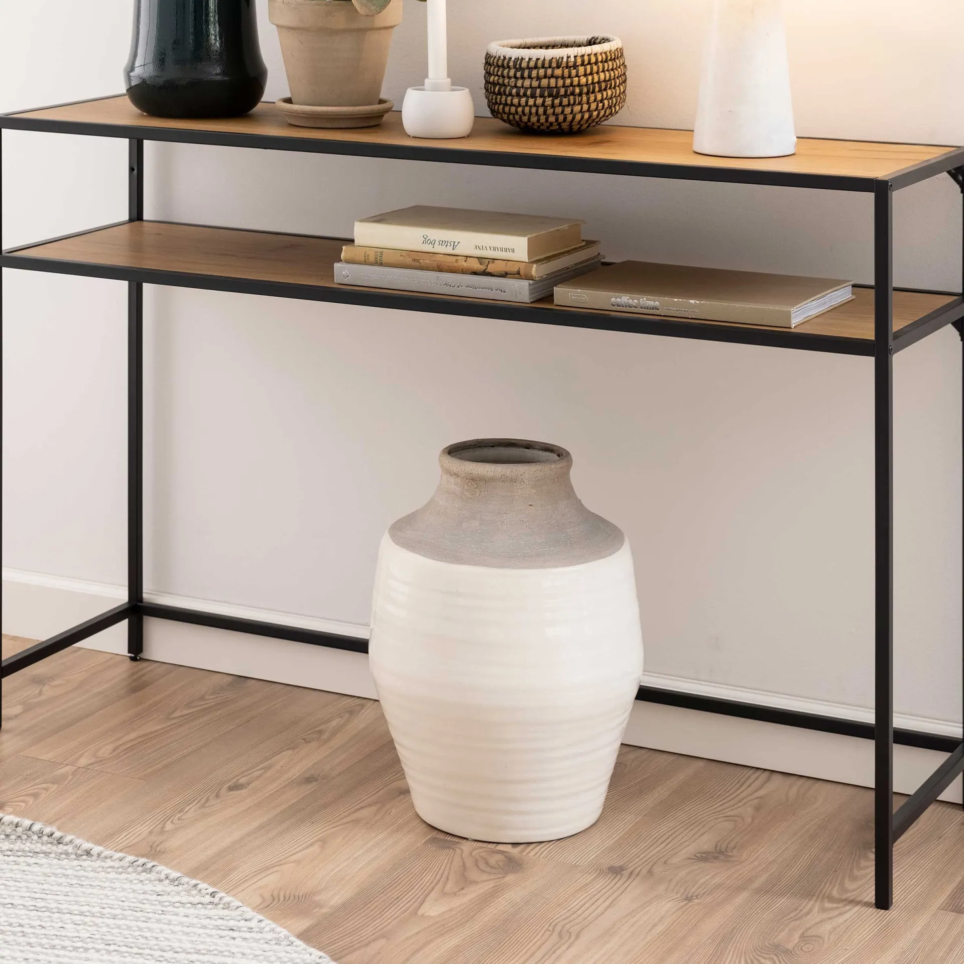 Emob Beistelltisch Dover 120cm industrial - schwarz/Wildeiche