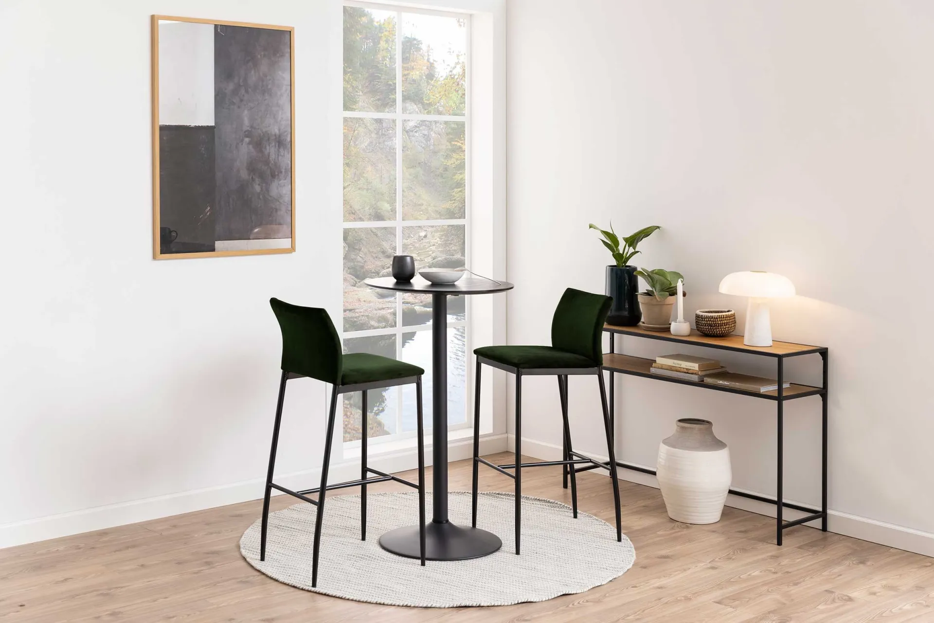 Emob Beistelltisch Dover 120cm industrial - schwarz/Wildeiche