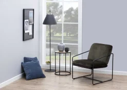 Emob Beistelltisch Dover ø40cm - schwarz/Wildeiche