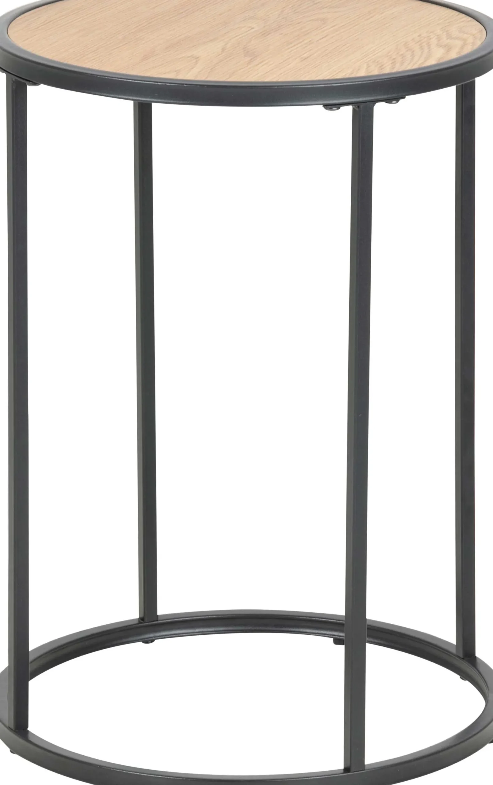 Emob Beistelltisch Dover ø40cm - schwarz/Wildeiche