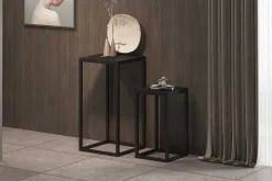 Rousseau Beistelltische Madeira 2er-Set - Metall und es Mangoholz