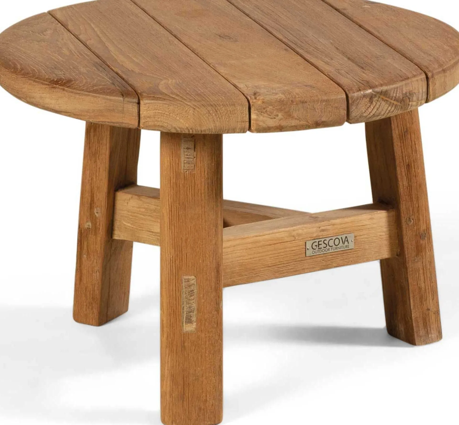 Gescova Beistelltisch Ferdau - Recyceltes Teakholz - Ø50 cm -